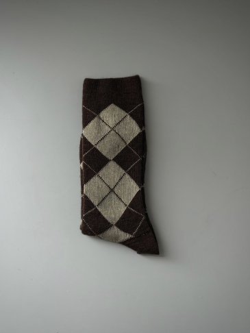 Portland 菱格紋襪 咖啡色