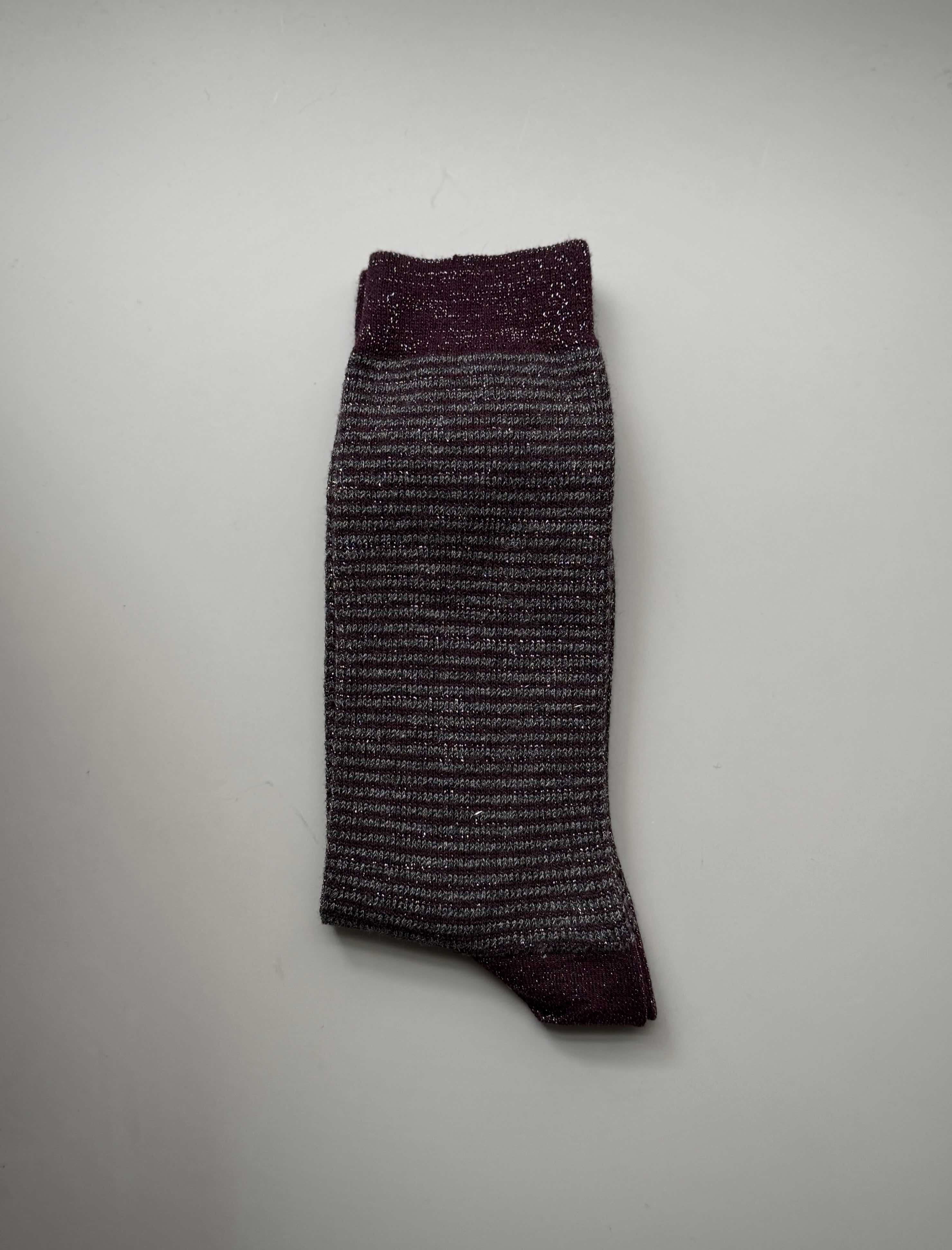 Lyon 細線條襪 勃根地